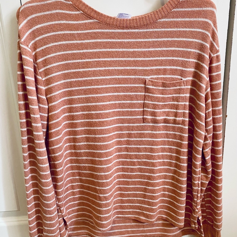 Coral Striped Women’s Sweater